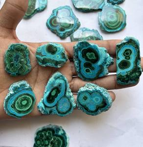 Crisocola Cruda Pulida, Piedra de Cuarzo Natural en Bruto, Muestra Mineral de Crisocola Malaquita, Piedra Curativa para Decoración - Product Image 1