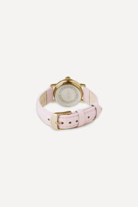 Montre-bracelet classique en or blanc et rose GBHW, élégante, de luxe, à quartz, décontractée, analogique, avec bracelet en cuir véritable - Product Image 4