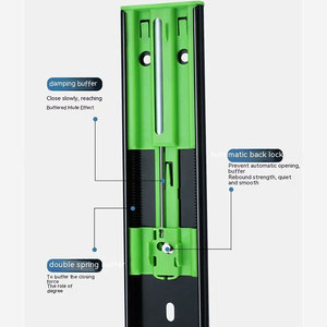 Dày Tiếng Ồn Thấp Bóng Mang Ngăn Kéo Trượt Nhiệm Vụ Nặng Nề Đầy Đủ Mở Rộng Ngăn Kéo Trượt Tủ Ngăn Kéo Đường Sắt Trượt - Product Image 3