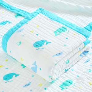 6 Layers Solid Color Baby Bath Towel 100% Cotton Soft Gauze Muslin <b>Swaddle</b> <b>Blanket</b> - Product Image 3