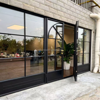 Portes françaises en aluminium, portes extérieures pour maisons, porte en verre trempé, isolation thermique pour jardin, cour, chambre, véranda