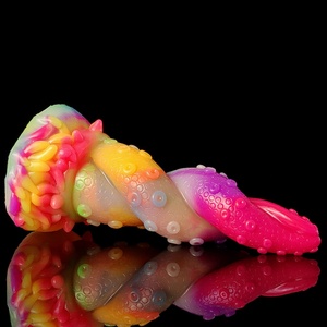 Factory Wholesale Price Luminous Liquid Silicone Monster Fantasy <b>Dildo</b> Glow in the Dark Adult Couple Sex Toy - Product Image 3