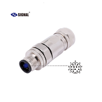 Connecteur d'alimentation étanche IP68 en laiton à souder pour montage sur panneau PCB, mâle/femelle, 3-12 broches, M5 M8 M12 M16 7/8" M23