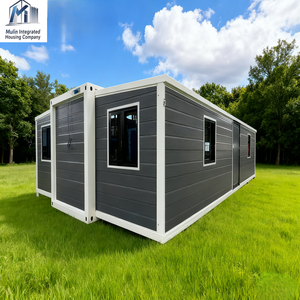 Maison conteneur moderne préfabriquée en bois Maison mobile de luxe pliable et extensible de 40 pieds, 3 chambres à coucher 2 salles de bain Vente d'énergie solaire - Product Image 1