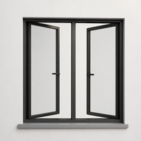 Ventana Abatible de Aluminio con Doble Vidrio Triple Acristalamiento, Segura, Duradera y Moderna, Venta al Por Mayor