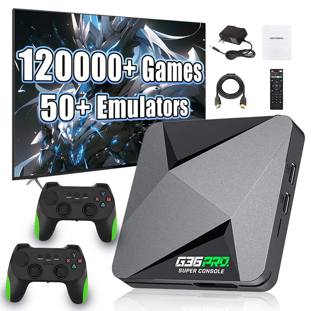 Wholesale Gaming Box 4K HD TV Box 64GB 128GB 258GB Retro Video Console 2.4G Wireless Gamepad Game Stick