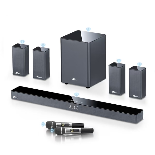 JY AUDIO A18 5.1.4CH Atmos System Soundbar with 4 Wireless Surround Speakers 8" Wireless Subwoofer Immersive Home Theater System