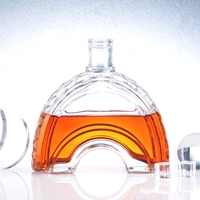 Vente en gros, grande bouteille de 750ml en verre vide en liège scellée pour tequila liqueur Gin Brandy, présentoir de stockage
