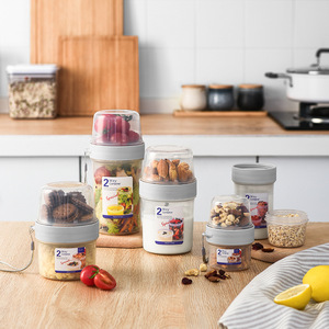 Portable Double Layer Food <b>Storage</b> <b>Jar</b> Fresh Keeping Box <b>For</b> Salad Yogurt Cereals <b>Kitchen</b> Accessory - Product Image 1