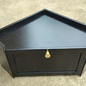 Black Bamboo Angular Bread Box Magnetic Acrylic Door Rectangle <b>Kitchen</b> Storage Freshness Preservation Moisture Proof Food - Product Image 3