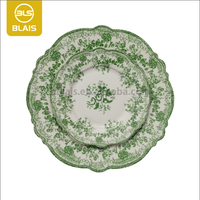 Assiettes de présentation en porcelaine fine écologique, motif floral multicolore, compatibles lave-vaisselle, pour événements de mariage, personnalisables