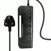 Multiprise universelle verticale avec 4 ports USB, 1 port Type C 3.1A à charge rapide, étanche IPX6, câble de 2m, courant nominal 16A