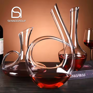 <span class=keywords><strong>Carafe</strong></span> à vin en cristal sans plomb en forme de U, avec aérateur intégré, pour bar, vente en gros - Product Image 1