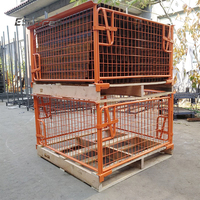 Cage de palette en treillis métallique en acier galvanisé pliable d'entrepôt enduit de poudre de bonne qualité personnalisée
