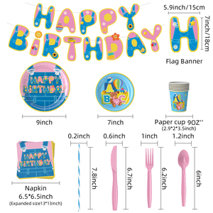 Juego de Platos y Servilletas con Diseño de Dibujos Animados para Profesor de Inglés, para 24 Personas, Ideal para Cumpleaños - Product Image 3