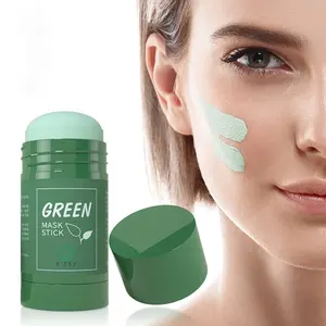 有机绿茶清洁面部控油固体面膜净化绿色粘土棒面膜适合女性男性