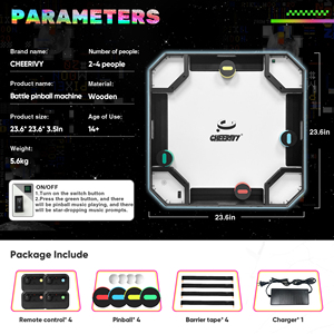 Machine de flipper en bois pour divertissement familial <span class=keywords><strong>multijoueur</strong></span>, jeu de combat avec notation électronique pour <span class=keywords><strong>deux</strong></span> ou trois joueurs, <span class=keywords><strong>jeux</strong></span> portables - Product Image 6