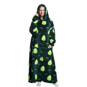 Custom Printing Oversize <strong>Long</strong> Wearable Sherpa Flannel Fleece TV Cuddle <strong>Snuggle</strong> Blanket With Sleeves <strong>Hoodie</strong> Custom Pocket Factory - Product Image 3