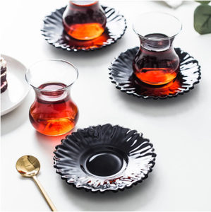 Luxury Bohea Glass Teacup and Ceramic Tray Cafe Espresso Tumbler <strong>Turkish</strong> Coffee <strong>Cup</strong> Saucer Turkey Black <strong>Tea</strong> <strong>Cup</strong> &amp; Saucer Sets - Product Image 2
