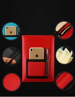 Offre Spéciale cahier en cuir PU avec porte-stylo élastique couverture rigide bureau écriture planificateur Agenda couture reliure poche pour téléphone