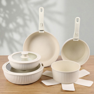 Non-Stick <b>Cookware</b> <b>Set</b> With Detachable Handle Aluminum Alloy Frying Pan Milk Pan Oven Safe Superior Quality - Product Image 1