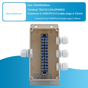 158x90x60mm <b>Waterproof</b> Junction <b>Box</b> One-in-three-out 15A Terminal Block PG13.5 Inlet PG11 Outlet Enclosure Terminal <b>box</b> - Product Image 2