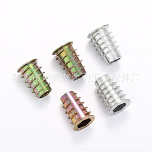 Insert fileté hexagonal Aerli en alliage de zinc M8 avec filetage interne et externe, intercepteur trapézoïdal, couleur zinc - Product Image 3