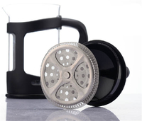 Cafetière à piston en verre borosilicate soufflé à la main, sans BPA, résistant à la chaleur, 350 ml (12 oz), pour café et thé