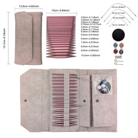Ensemble de 13 paires d'aiguilles à tricoter interchangeables colorées avec sac de rangement pour le tricot à la main DIY, vente chaude