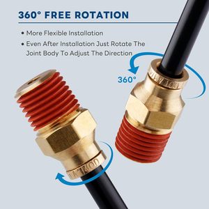 Boeray RP1000 <b>Quick</b> Push Connect Brass Straight Joint DOT Approved Male <b>Connector</b> for Truck Industrial Air Systems 300 PSI - Product Image 3