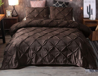 Vente directe usine – Parure de lit 3 pièces unie en tissu tissé pour la maison – Housse de couette et taies d'oreiller – Textile de maison – Export