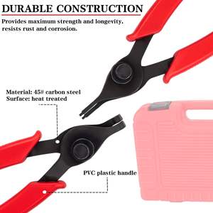 Ensemble de pinces à anneaux de retenue 11 pièces, pinces à circlips mécaniques, outil automobile, pinces internes et externes pour coffre de voiture, <span class=keywords><strong>moto</strong></span> - Product Image 4