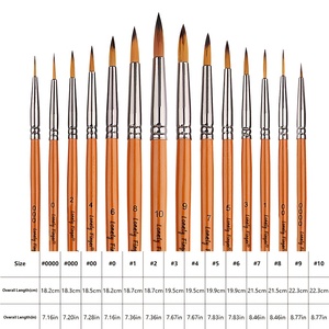 Ensemble de pinceaux miniatures pour micro-détail, pinceaux fins pour détails, <span class=keywords><strong>huile</strong></span>, acryliques, aquarelles, poils en nylon, manche en bois, pinceaux pour nail art - Product Image 2
