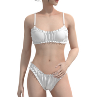 Soutien-gorge transparent sexy en dentelle à couvrance totale pour femme, bretelles réglables, respirant, léger, confortable au quotidien, vente en gros OEM, logo personnalisé, ensemble