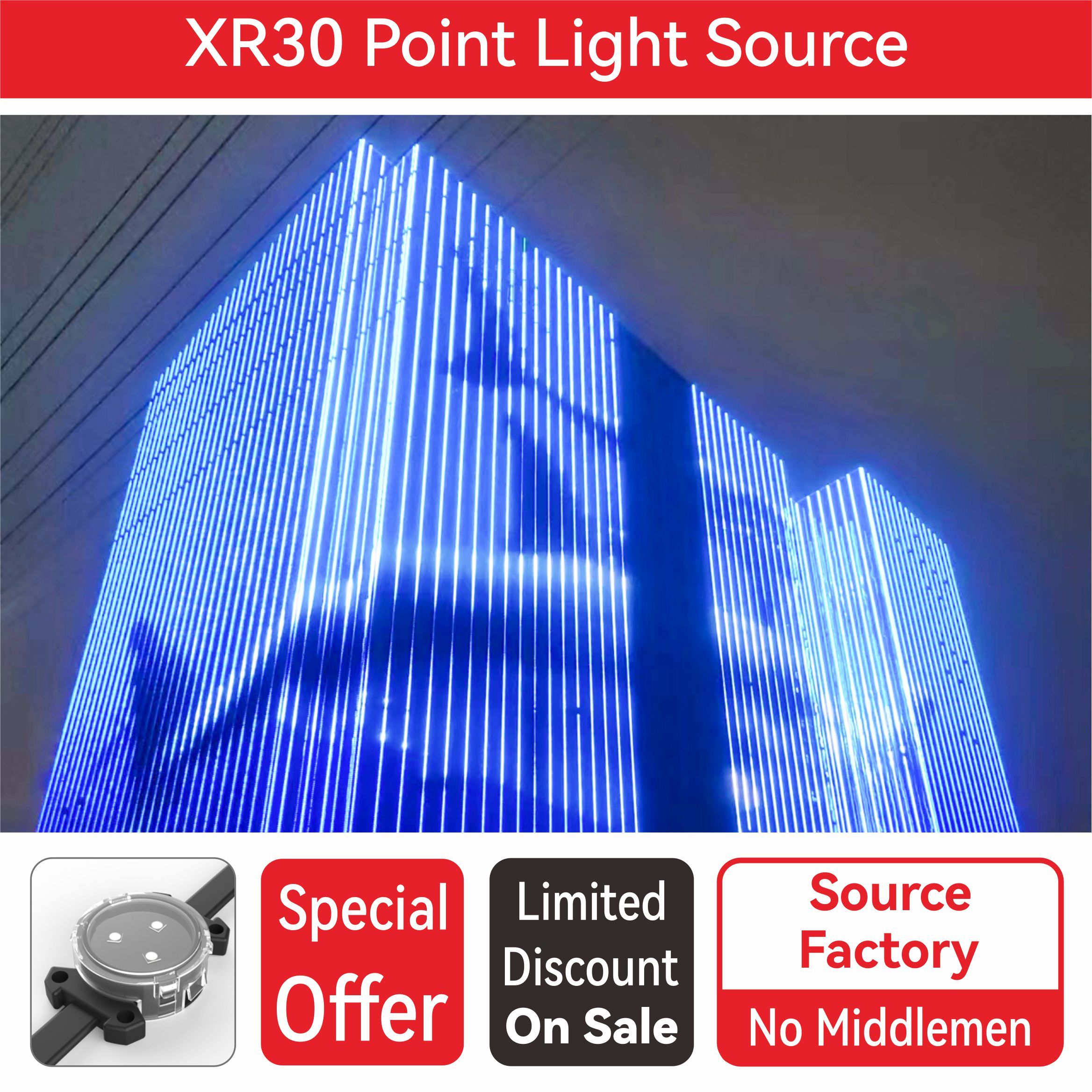 High Brightness Outdoor Waterproof Landscape Decor XR30 Point Light Source Pixel Lamp Wall Facade Stage Lighting Fixture