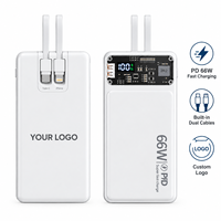 Batterie externe de charge ultra-rapide en gros, 10000mAh/20000mAh avec câble intégré, logo personnalisé gratuit