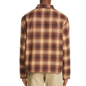 Custom High Quality Zip up Winter Men <strong>Flannel</strong> Plaid <strong>Jacket</strong> for Autumn - Product Image 2