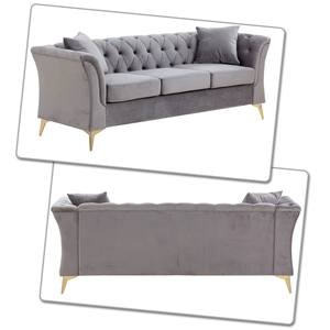 Canapé en tissu simple et moderne pour petit salon, style nordique, luxe léger, trois places, velours <span class=keywords><strong>français</strong></span> boutonné - Product Image 6