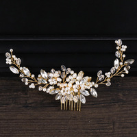 Mode femmes peignes à cheveux bandeau accessoires de cheveux de mariage alliage strass à la main perle peigne à cheveux pour la mariée