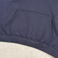 Sweat à capuche ample en molleton uni pour homme, style streetwear, épaules tombantes, hiver, 340G, épais et chaud