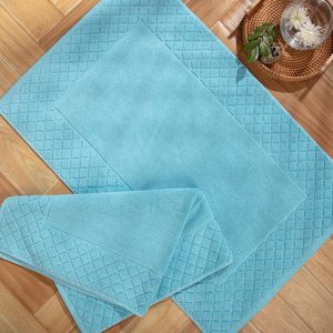 Wholesale 32s/1 100% Cotton Waffle Weave <strong>Bath</strong> <strong>Mat</strong> 350g/400g Anti-Slip Absorbent Pineapple Grid Bathroom Floor <strong>Mat</strong> <strong>Navy</strong> Color - Product Image 4