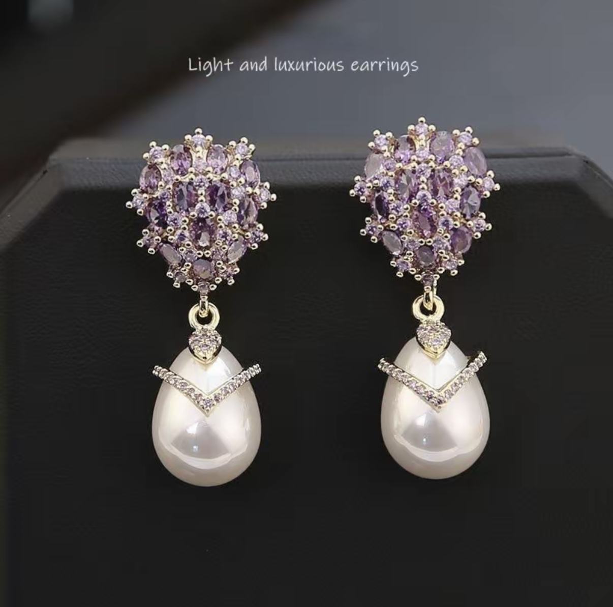 Purple zircon white pearl