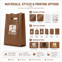 Sacs en plastique personnalisés avec logo, sacs de courses en LDPE découpés à la forme avec poignée, sacs en plastique pour vêtements, sacs de shopping avec logo personnalisé et poignée