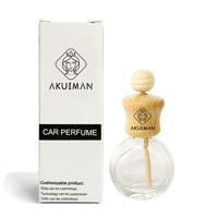Bouteille en verre de parfum pendentif vide en bois personnalisable bouteille de diffuseur de voiture suspendue