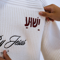 Pull tricoté vintage à col en V surdimensionné avec logo personnalisé, broderie en maille, manches courtes, pour femmes et hommes, maillots de football et de basketball