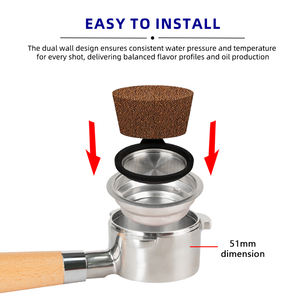 1 <span class=keywords><strong>filtre</strong></span> à café pressurisé de 51 mm, pour 1 ou 2 tasses, facile à nettoyer, compatible avec les modèles <span class=keywords><strong>Delonghi</strong></span> - Product Image 5