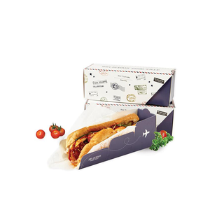 2022 Hot Sale Wholesale Food grade eco-friendly cardboard coated hot dog sandwich food packaging box