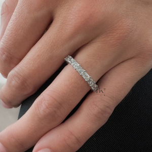 Bague de mariage moderne en diamant de laboratoire pour femme, 2 carats, 3 mm de large, qualité supérieure, bijoux fins de mariage - Product Image 4