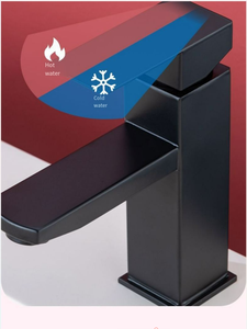 Robinet de lavabo moderne en acier inoxydable 304 à poignée unique, avec valve en céramique, noir, pour <span class=keywords><strong>eau</strong></span> chaude et froide, idéal pour la maison (vente en gros) - Product Image 5