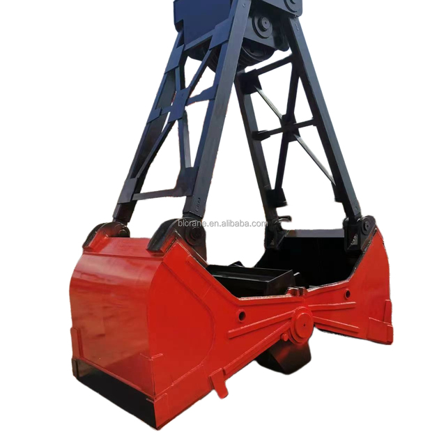 5 CBM & 10 CBM Hydraulic 4-Rope Grab Double Disc Port Usage Bucket Used for Bulk Cargo Sand & Cargo Storage